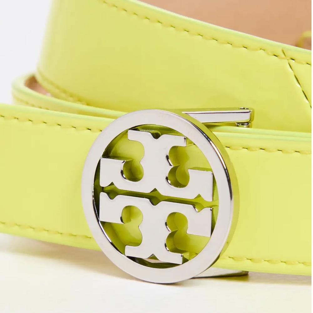 NWT - Tory Burch - The Miller 1” Patent Leather Belt - Blazing Yellow - Small